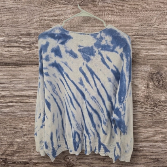 Alison Andrews Blue and White Tie-Dye Sweater, Plus Size 3X, NWOT - Picture 5 of 5